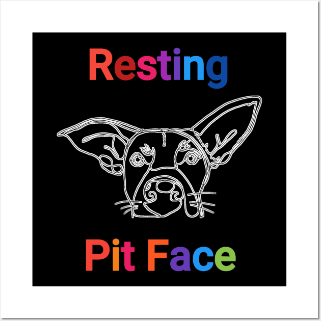 Vintage resting pit face dog Wall Art by FouadBelbachir46